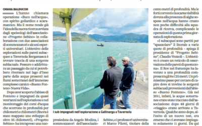 NUOVO ARTICOLO SU L’ECO DI BERGAMO OPERAZIONE “BUCO NELL’ ACQUA” 21-04-2024